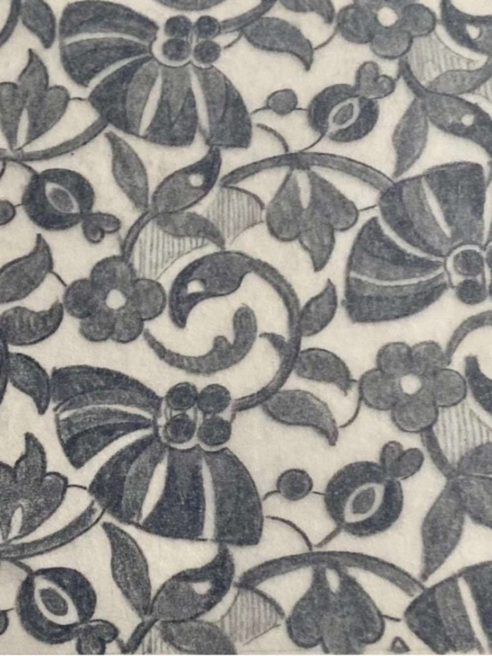 Framable Art - Original 1970s Hand-Drawn Lace Textile Draft on Tracing Paper
